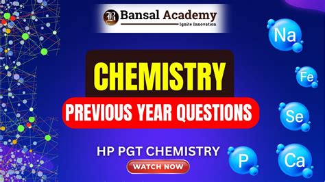 Previous Year Questions Hp Pgt Chemistry 2024 Hp Pgt Bansal