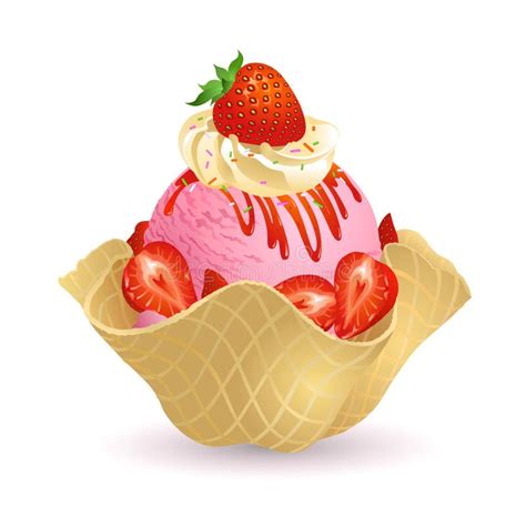 Strawberry Ice Cream Stock Vector Illustration Of Dessert 27403135