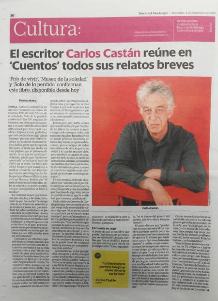 Los Cuentos De Carlos Cast N En Diario Del Alto Arag N Editorial