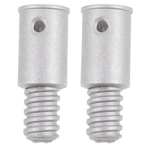 2pcs Broom Extension Pole Adapter Tips Metal Threaded Handle Tips End