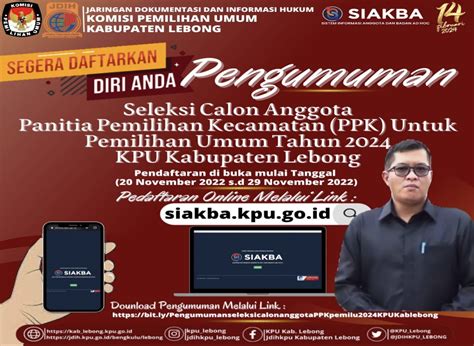 Kpu Lebong Resmi Membuka Pendaftaran Ppk Dan Pps Info Lengkap Dapat Di