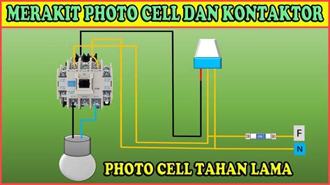 Cara Pasang Sensor Cahaya Photo Cell Dengan Kontaktor Youtube