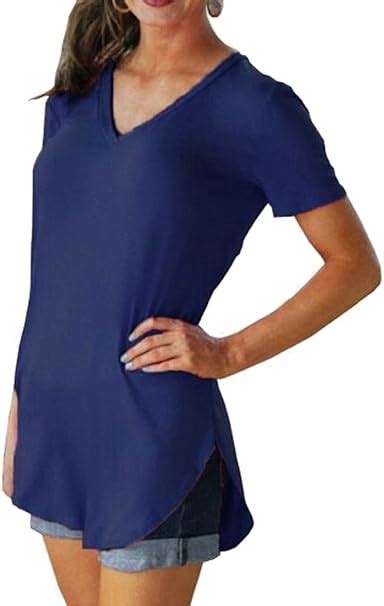 Ainr Blusa De Manga Corta Para Mujer Estilo Informal Cuello En V