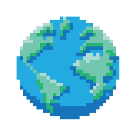 Planeta Mundo Pixelado Vector En Vecteezy