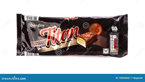 Six Pack Of Titan Chocolate Bars On A White Background Editorial Photo Image Of Cocoa October