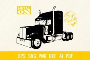 American Truck Svg Vector Cut Stencil Graphic By Signreadydclipart