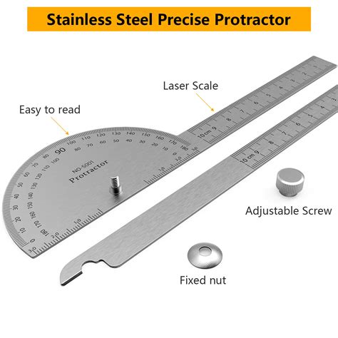 Mua Forogore Stainless Steel Protractor Degrees Two Arm Ruler