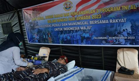 Peringati Hari Armada RI Tahun 2023 Lanal Palembang Gelar Bakti Sosial