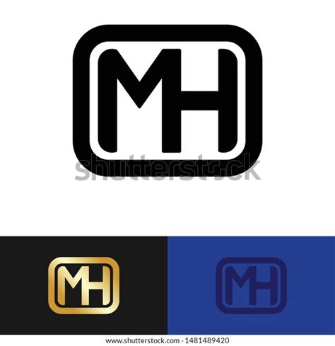 Mh Monogram Logo Design Vector Stock Vector Royalty Free 1481489420