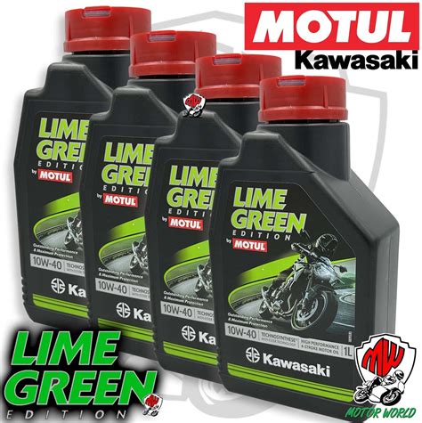 4 LITRI OLIO OIL MOTUL LIME GREEN KAWASAKI 10W40 EBay