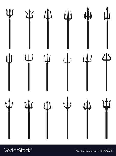 Set Of Trident Royalty Free Vector Image Vectorstock