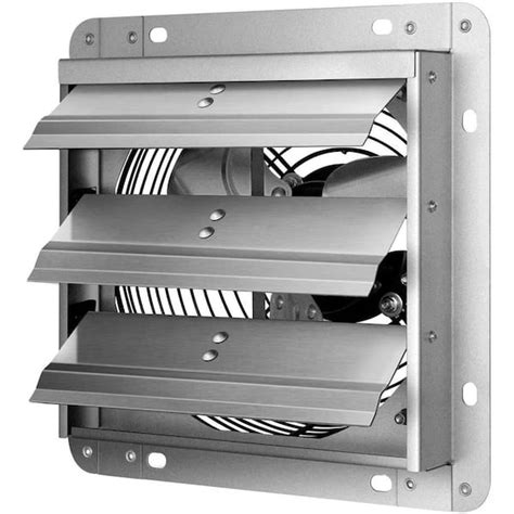 Amucolo 1000 CFM 14 In Silver Aluminum High Speed Gable Mount Shutter