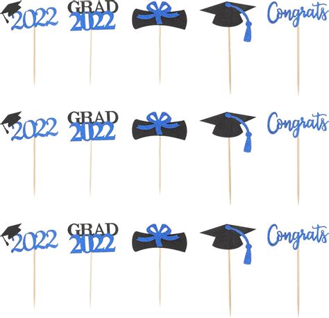 Buy Aboofan 2022 Graduation Cupcake Toppers 30pcs 2022 Grad Cap Cupcake