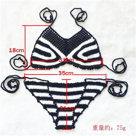 Black Plus White Classic Hand Crocheting Wool Split Women S Bikini Wool