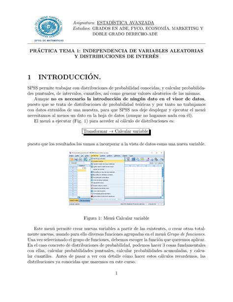 Pr Ctica Tema Asignatura Estadistica Avanzada Estudios Grados En