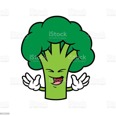 Cartoon Laughing Broccoli Character Stock Illustration Download Image Now Broccoli Cartoon