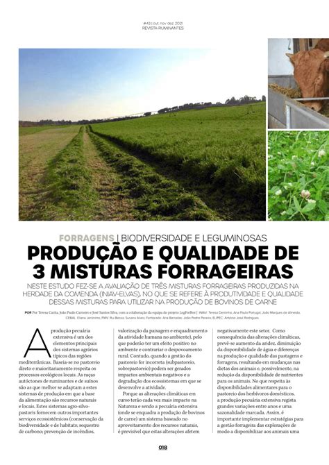 Pdf Produ O E Qualidade De Misturas Forrageiras