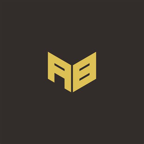 AB Logo Letter with Gold and Black Background 1418969 Vector Art at ...