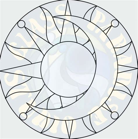 Sun And Moon Stained Glass Pattern Pdf Png And Psd Digital File