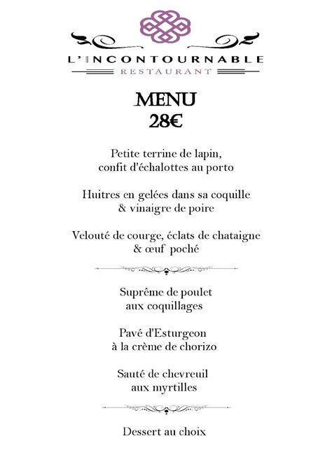 Menu At L Incontournable Restaurant Chuzelles