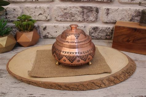 Traditional Turkish Copper Sugar Bowl Copper Delight Bowl Copper Pot Home And Kitchen Decor