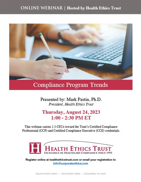 Compliance Program Trends Health Ethics Trust