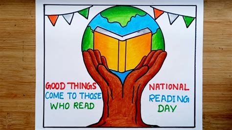 Easy National Reading Day Poster Drawing Vayana Dinam Poster How To