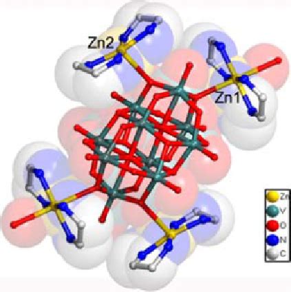 (color online). View of the structural unit of 1. All hydrogen atoms... | Download Scientific ...