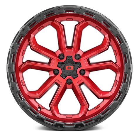 VISION OFF ROAD 405 KORUPT 5 Wheels Gloss Red With Gloss Black Lip Rims