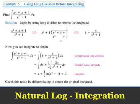 Natural Logarithms Integration Ppt Download