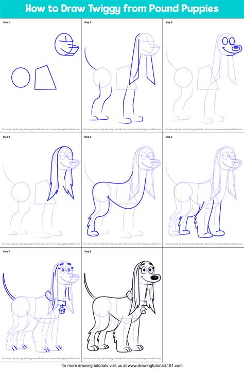 How To Draw Twiggy From Pound Puppies Pound Puppies Step By Step