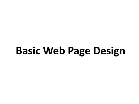 basic web page design powerpoint    id
