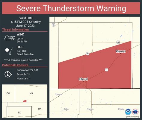 Nws Dodge City On Twitter Severe Thunderstorm Warning Including