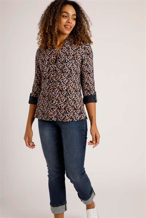 Ginny Organic Jersey Shirt Dark Navy Weird Fish