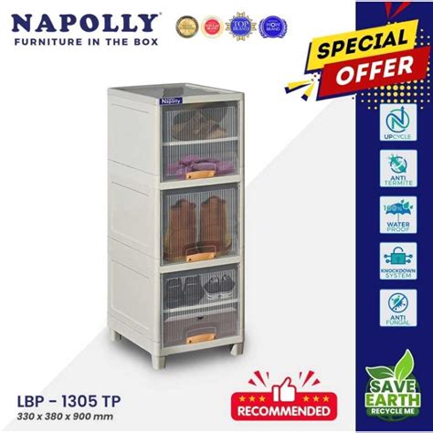 Jual LEMARI PLASTIK LOCKER BOX RAK SERBAGUNA NAPOLLY TOWER 1 BARIS