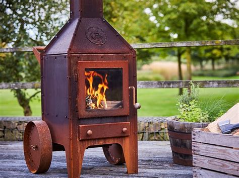 Wood Burning Outdoor Freestanding Corten Fireplace Bijuga By Rb