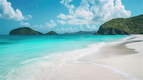 Tropical Beach With Clear Blue Water White Sands Azure Waters And