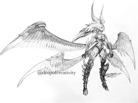 Pencil Drawing Of Garuda I Just Liked Her Concept Look There Was A