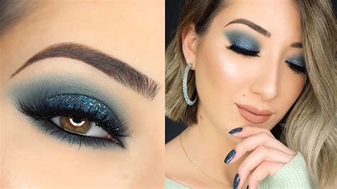 Sparkly Teal Smokey Eye Makeup Tutorial Youtube