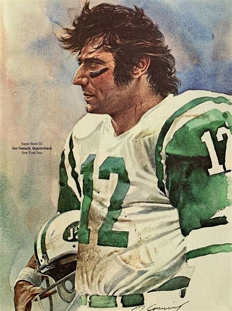 Joe Namath Ny Jets By Merv Corning Nfl Football Art Sports Art