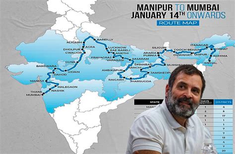 Rahul Gandhi Bharat Jodo Nyay Yatra Route Map Bharat Jodo Nyay Yatra