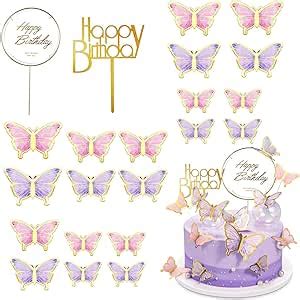 Pcs Mixed Colored D Butterfly Cake Topper Mixed Size Butterfly