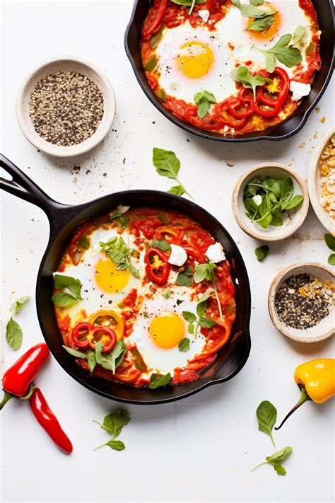 Tomato And Roasted Red Pepper Shakshuka Cooking Mediterranean