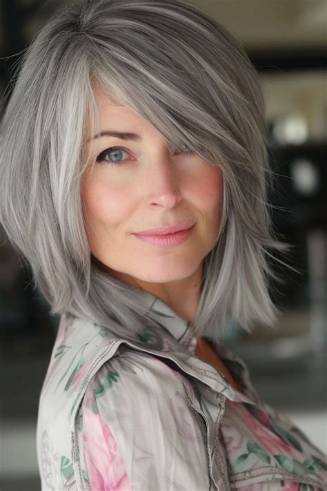 Absolutely Stunning Gray Hairstyles With Bangs For Women Over