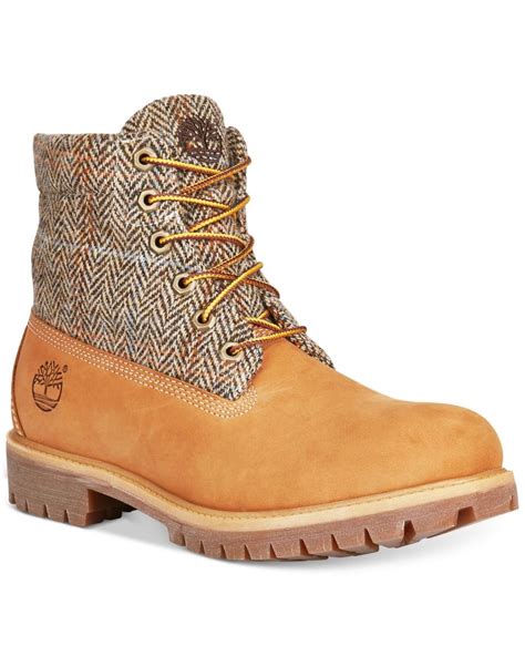 Timberland Mens Rolltop Plaid Wheat Boots In Natural For Men Lyst