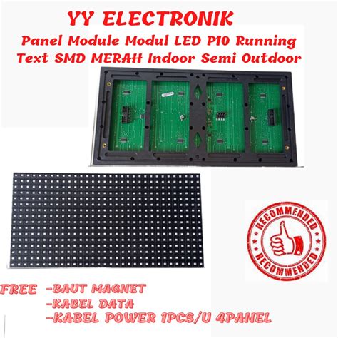 Jual Panel Module Modul Led P Running Text Smd Merah Indoor Semi