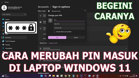 Cara Merubah Pin Laptop Windows 11 Youtube