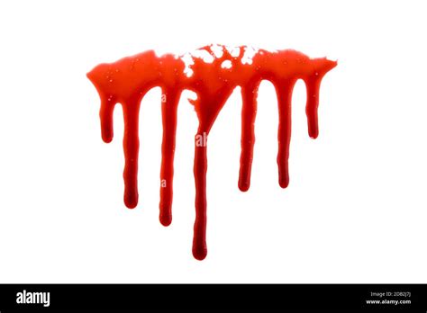 Dripping Blood Isolated On White With Clipping Path Stock Photo Alamy