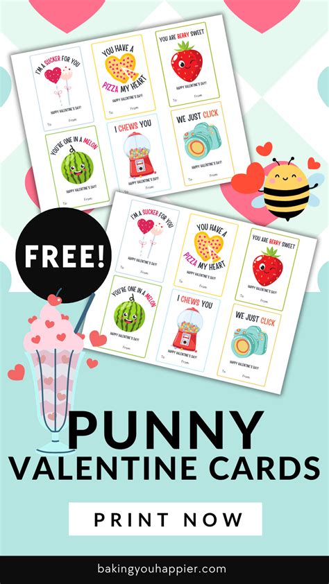 Free Printable Valentine S Day Pun Cards Baking You Happier