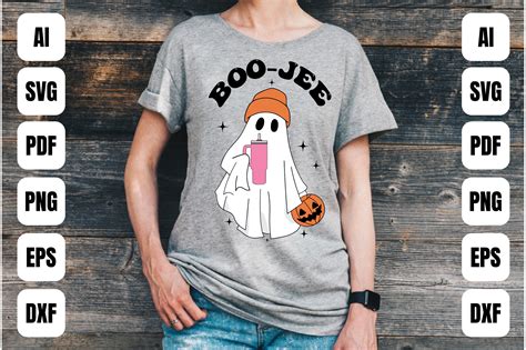 Boo Jee Ghost Halloween T Shirt Design Graphic By Thecreativecraftfiles